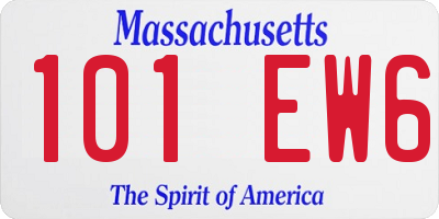 MA license plate 101EW6