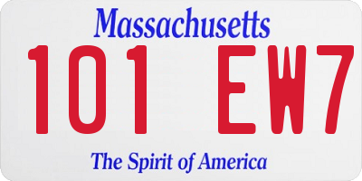 MA license plate 101EW7