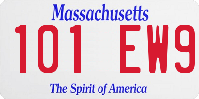 MA license plate 101EW9