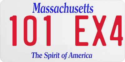 MA license plate 101EX4