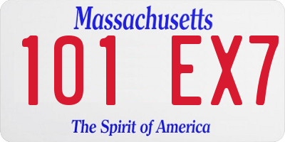 MA license plate 101EX7