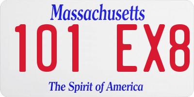 MA license plate 101EX8