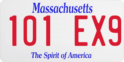 MA license plate 101EX9