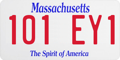 MA license plate 101EY1