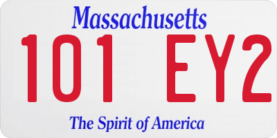 MA license plate 101EY2