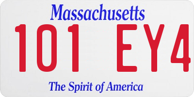 MA license plate 101EY4