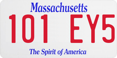 MA license plate 101EY5