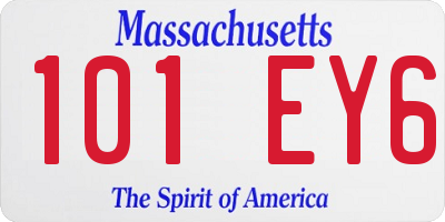 MA license plate 101EY6