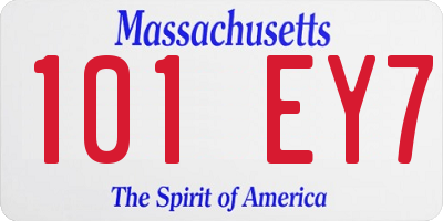 MA license plate 101EY7