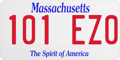 MA license plate 101EZ0