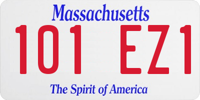 MA license plate 101EZ1