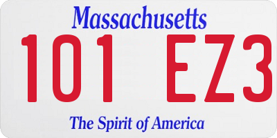 MA license plate 101EZ3