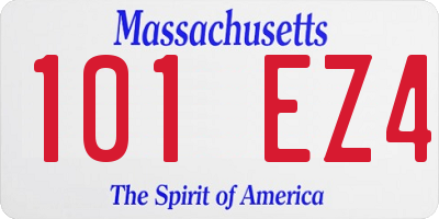 MA license plate 101EZ4