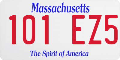 MA license plate 101EZ5