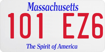 MA license plate 101EZ6