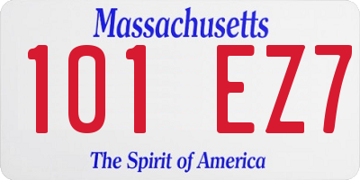 MA license plate 101EZ7