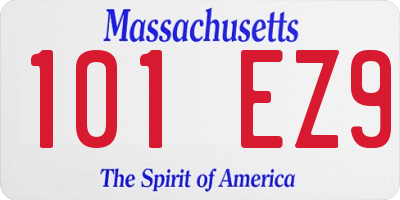 MA license plate 101EZ9