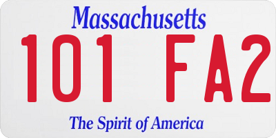 MA license plate 101FA2