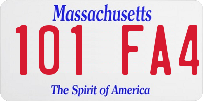 MA license plate 101FA4