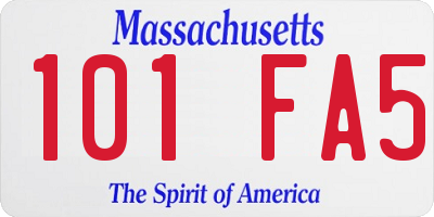 MA license plate 101FA5