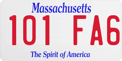 MA license plate 101FA6