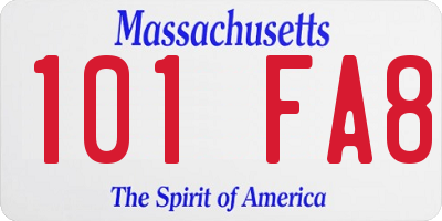 MA license plate 101FA8