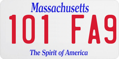 MA license plate 101FA9