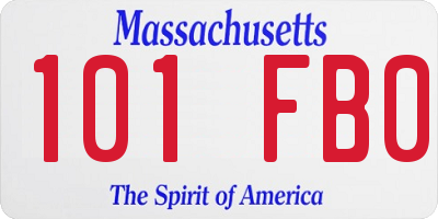 MA license plate 101FB0