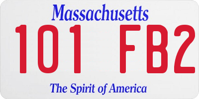 MA license plate 101FB2