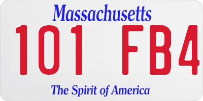 MA license plate 101FB4