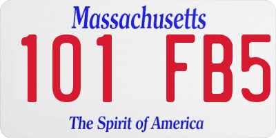 MA license plate 101FB5