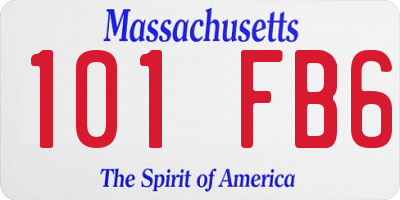 MA license plate 101FB6