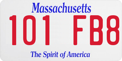 MA license plate 101FB8