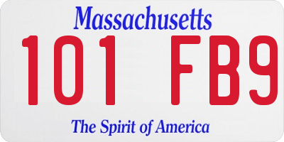 MA license plate 101FB9