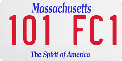 MA license plate 101FC1