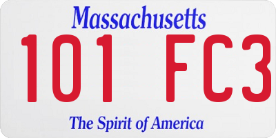 MA license plate 101FC3