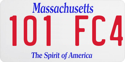 MA license plate 101FC4