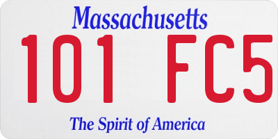 MA license plate 101FC5