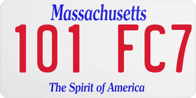 MA license plate 101FC7