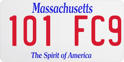 MA license plate 101FC9