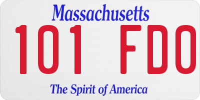 MA license plate 101FD0