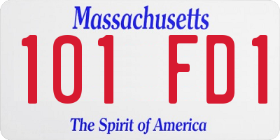 MA license plate 101FD1