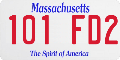 MA license plate 101FD2