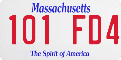 MA license plate 101FD4