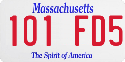 MA license plate 101FD5