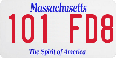 MA license plate 101FD8