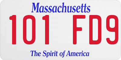 MA license plate 101FD9