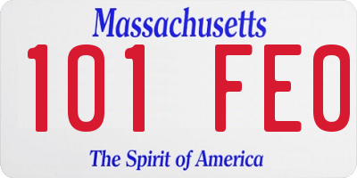 MA license plate 101FE0