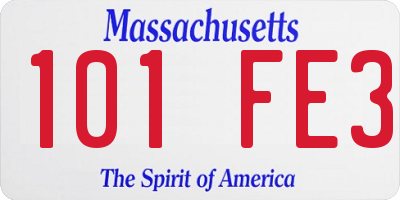 MA license plate 101FE3