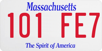 MA license plate 101FE7